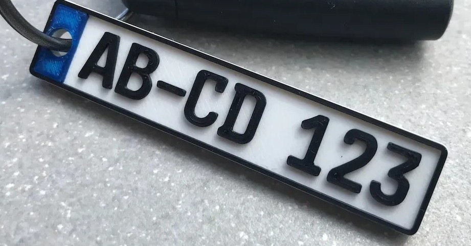 NFC Number Plate Keychain